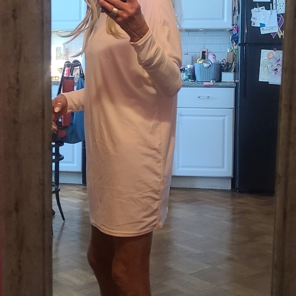 HP🔥🔥Cute Simple Pink Long Sleeve Dress - Picture 5 of 9